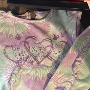 Disney baby Purple and Green Sweatshirt with Heart Design with Disney princesses